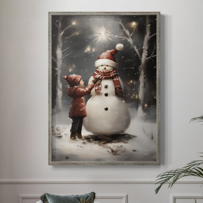 Art des Fêtes de Noël - Série 2 - CECXLV, reproduction encadrée - bois massif