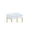 Table d'appoint blanche et laiton pour le bureau - hauteur du produit 22 po, table de chevet à la finition élégante et capacité de poids de 40 lb