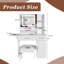 Bureau de coiffeuse à DEL avec prise de courant et tabouret de rangement-1661122781