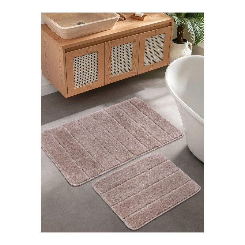 Ensemble de tapis de bain (2 pièces), Anthracite