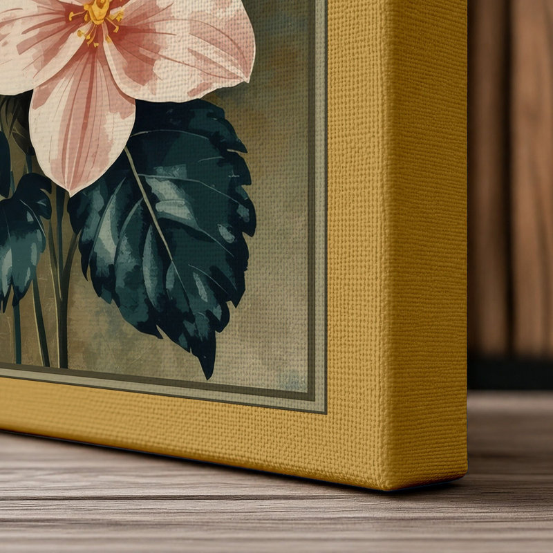 Scattered Botanicals Botanical - Wrapped Canvas, 36x24 - 91.4 x 61.0 cm, Ochre Border