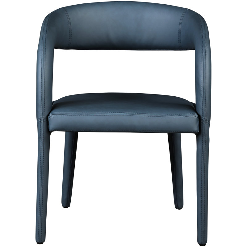 Chaise en similicuir Sylvester, Cuir végétalien bleu marine
