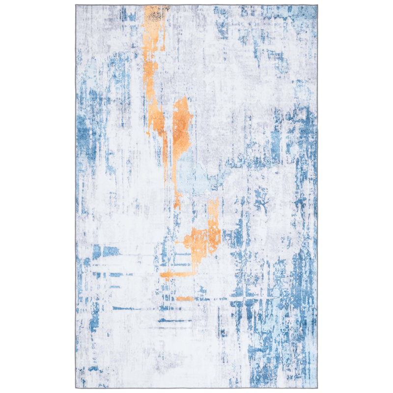 Tapis gris / bleu Josalina Monica 812, Rectangle 8 pi x 10 pi