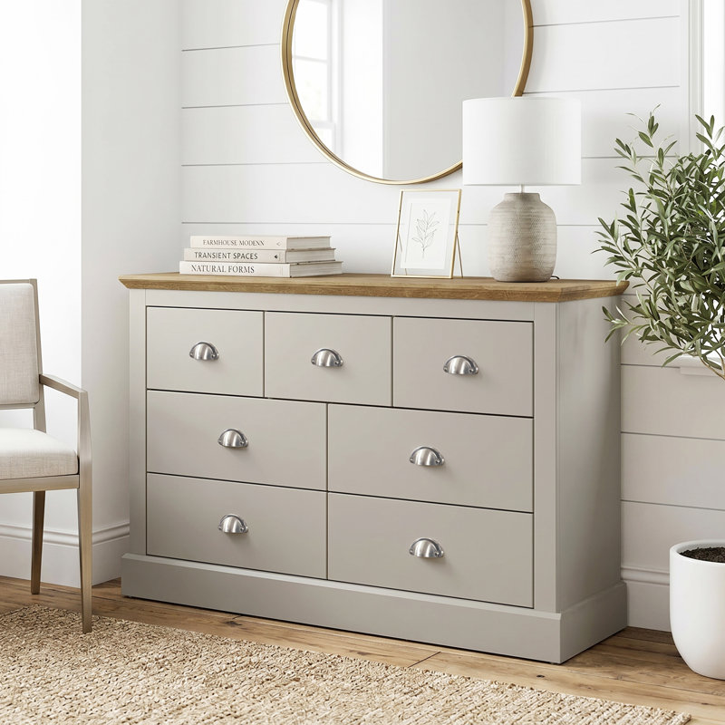Sufy Octave 7 Drawer Chest, Light Grey