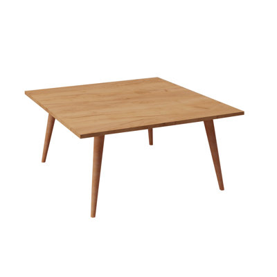 Modern Coffee Table, Oak, 31.5 x 16.5 x 31.5 inches | 100% Melamine Coated Particle Board, Thickness: 0.7 inches | Sturdy Wooden Legs, Scandinavian Design, Perfect for Living Room & Contemporary Spaces