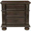 Table de chevet 3 en cerisier foncé et or pour chambre à coucher de style européen avec accessoires à 3 tiroirs