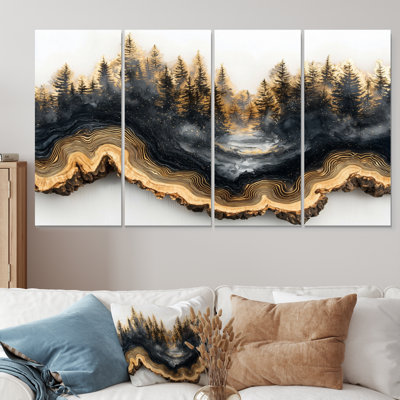 Crystal Current Into The Winter Forest River IV - Forest Wall Art - Traditional Wall Art Decor