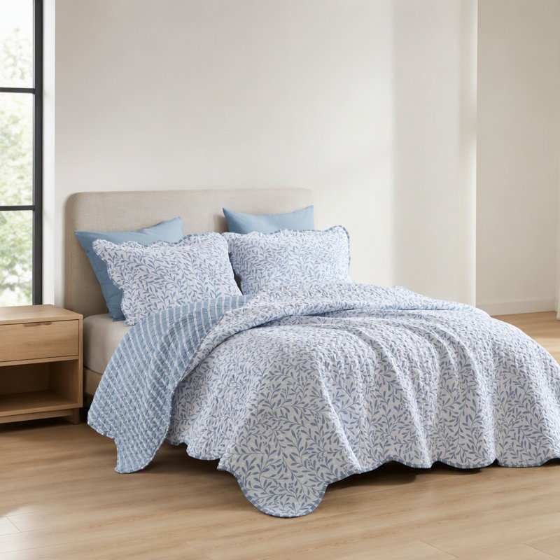 Polyester Quilt, Blanc et bleu