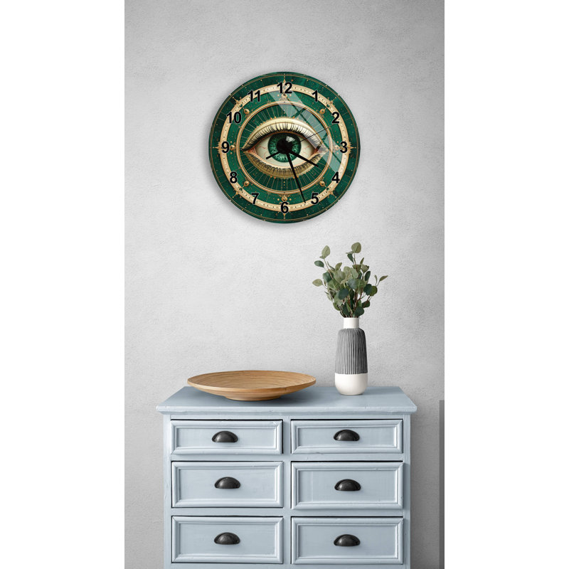 Horloge murale Mystical, 14 pouces, Noir anglais