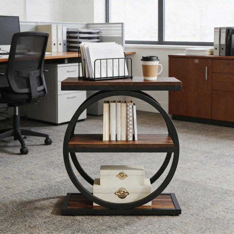 3-Tier Sofa Side Table, Modern End Table
