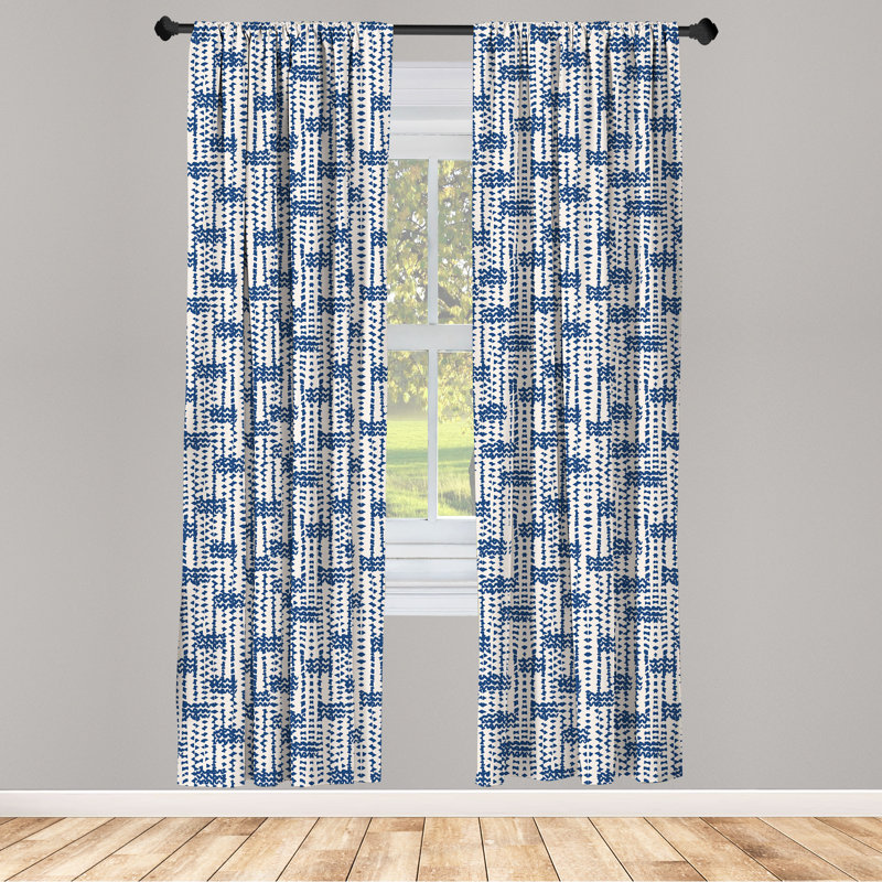 Ethnic Semi-Sheer Rod Pocket Curtain Panels, 28" x 63"