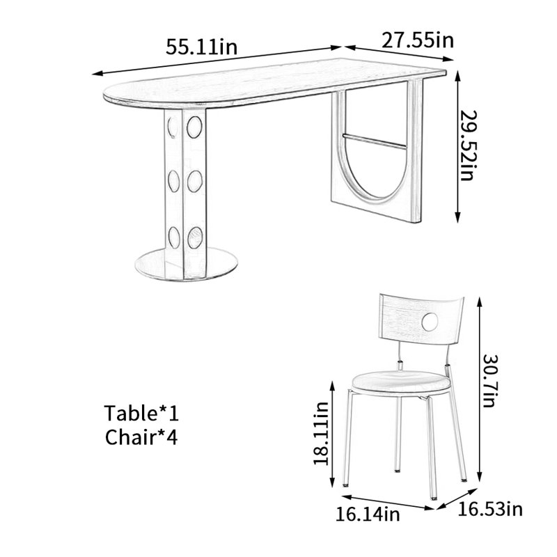 Bright and Creative Design Multi-functional Table, 29.52" H x 55.11" W x 27.55" D