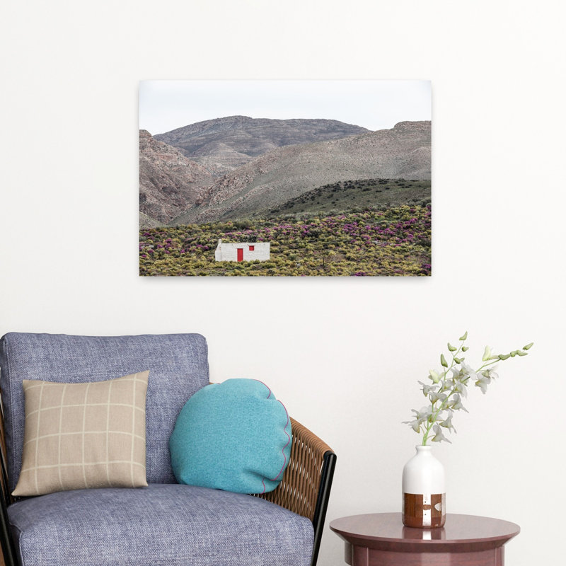 Art contemporain contemporain serein abstrait paysage de montagne, H 16 po x l 24 po