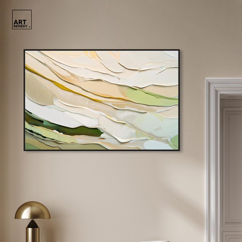 Art Remedy, bloc de couleurs sur toile abstraite Mossy Glen, Structure noire, H 10 po x l 15 po