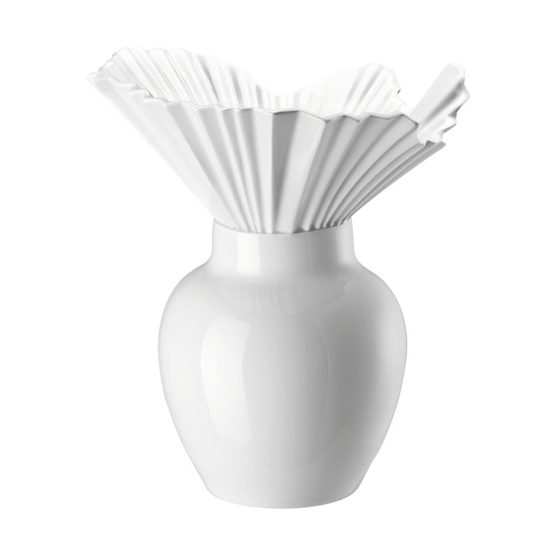 Miniature Porcelain China Table Vase, White Matte, 10.25"