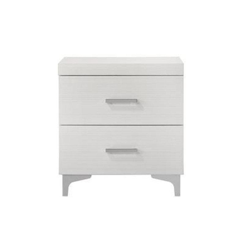 Table de chevet 2 tiroirs avec pieds en métal (comprend seulement la table de chevet)