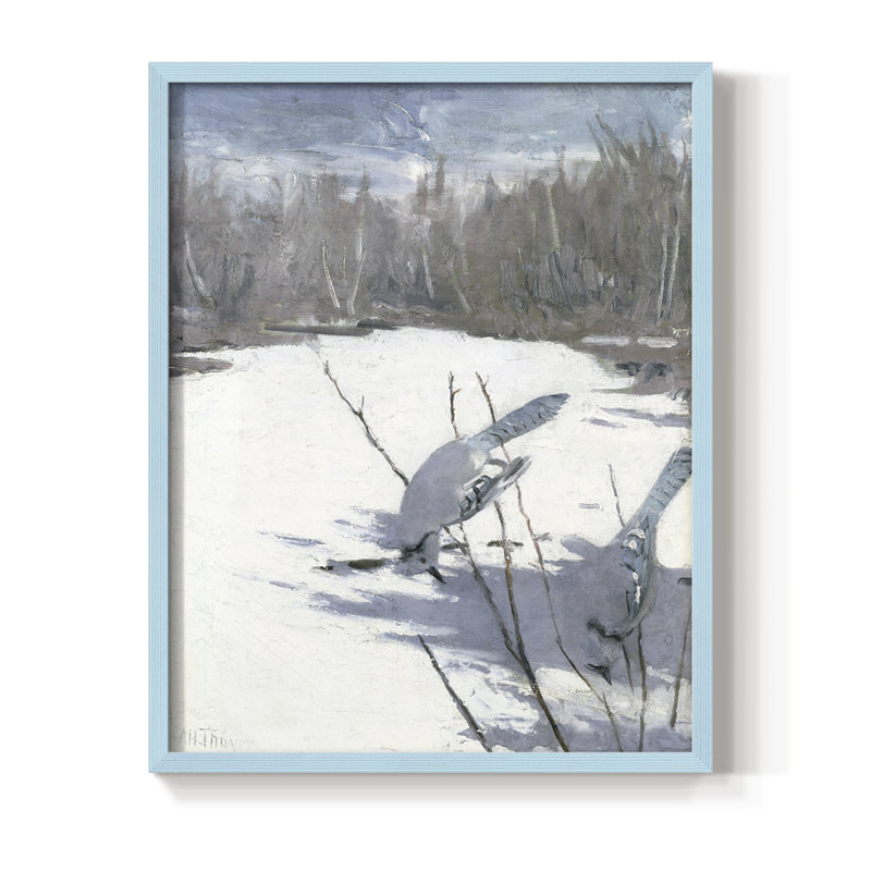 Reproduction encadrée vintage en bois massif CLxxix, Bleu, H 15 po x l 12 po