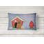 Coussin lombaire en tissu d’intérieur/d’extérieur contemporain niche fait main