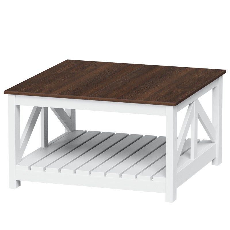 Table basse 31,5 po Farmhouse, Blanc, Brun