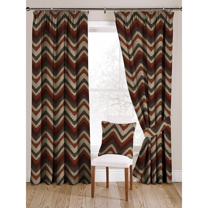 Zenaida Blackout Sliding Panel Pair, 228 W x 182 D cm, Red/Orange