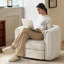 Fauteuil d'appoint pivotant de 37 po de largeur, fauteuil demi-tonneau pivotant Boucle, blanc-1870488473