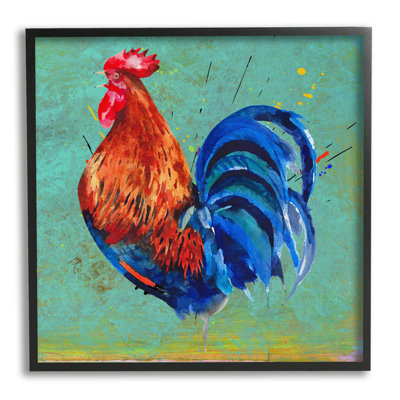 " Bold Farmhouse Country Rooster " by Karen Smith Painting Print