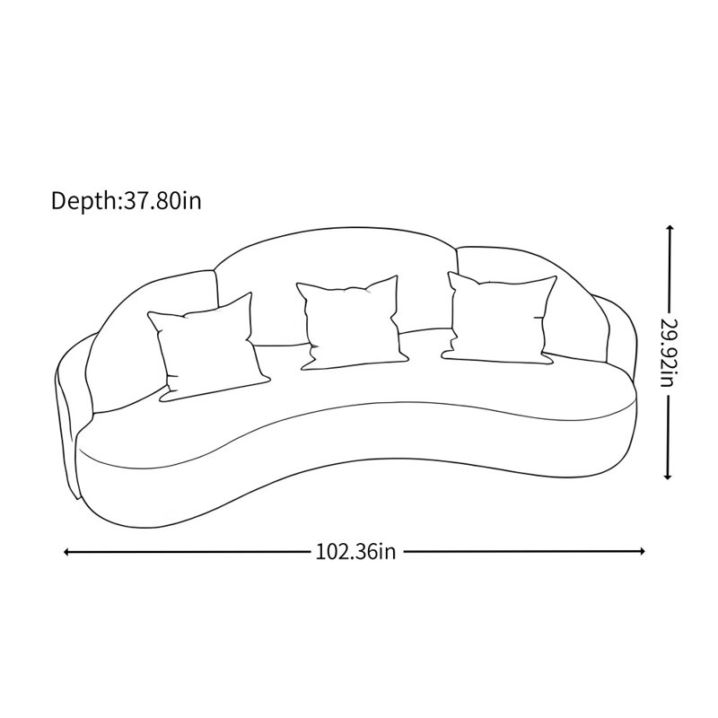 Modern Simple and Light Luxury Arc-shaped Sofa