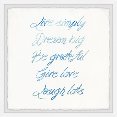 Live Simply Dream Big II - Single Picture Frame Textual Art