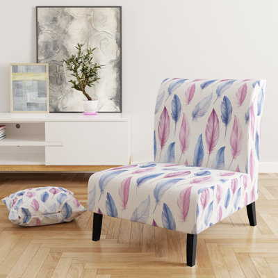 Fauteuil d'appoint filles Airy - Fauteuil de chambre bleu à plumes douces