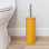 Ensemble de brosse et porte-toilette en métal avec couvercle en bambou