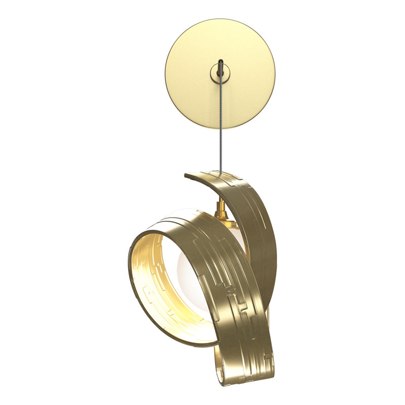 Riza Aluminum Armed Sconce, Modern Brass