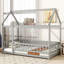 Lit simple en bois avec structure de toit, garde-corps de sécurité, gris-1650073275-1650073272