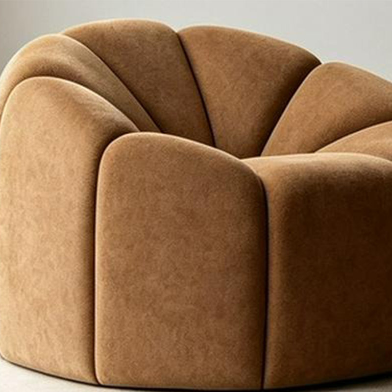 Canapé simple simple en sherpa brun
