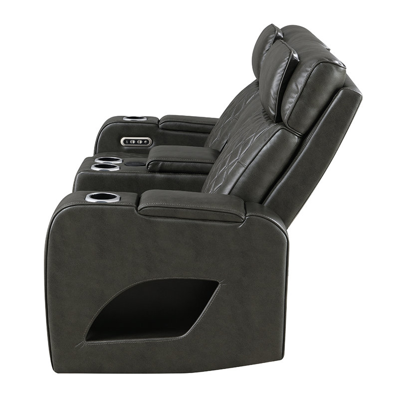 Causeuse Taddeo Power Motion avec console, haut-parleur, USB, chargeur sans fil et DEL