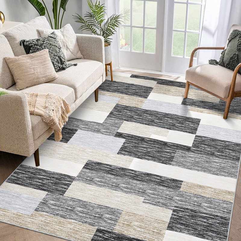 Area Rugs Washable Rug Non Slip Rug Modern Floral Carpet Rugs for Living Room Bedroom Dining Room Office, Rectangle 10' x 13'