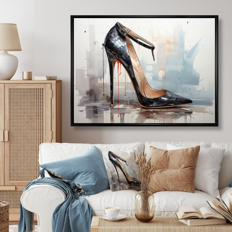" Black Fashion High Heel Power III ", H 30 po x l 40 po, Cadre photo noir