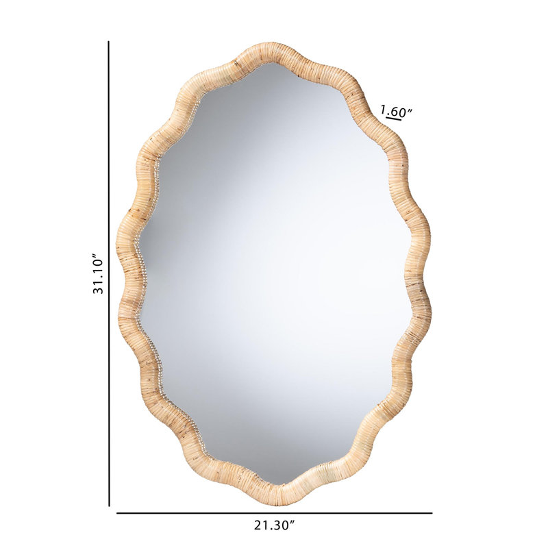Miroir mural Baxton Studio Rasida, H 31,1 po x l 21,3 po