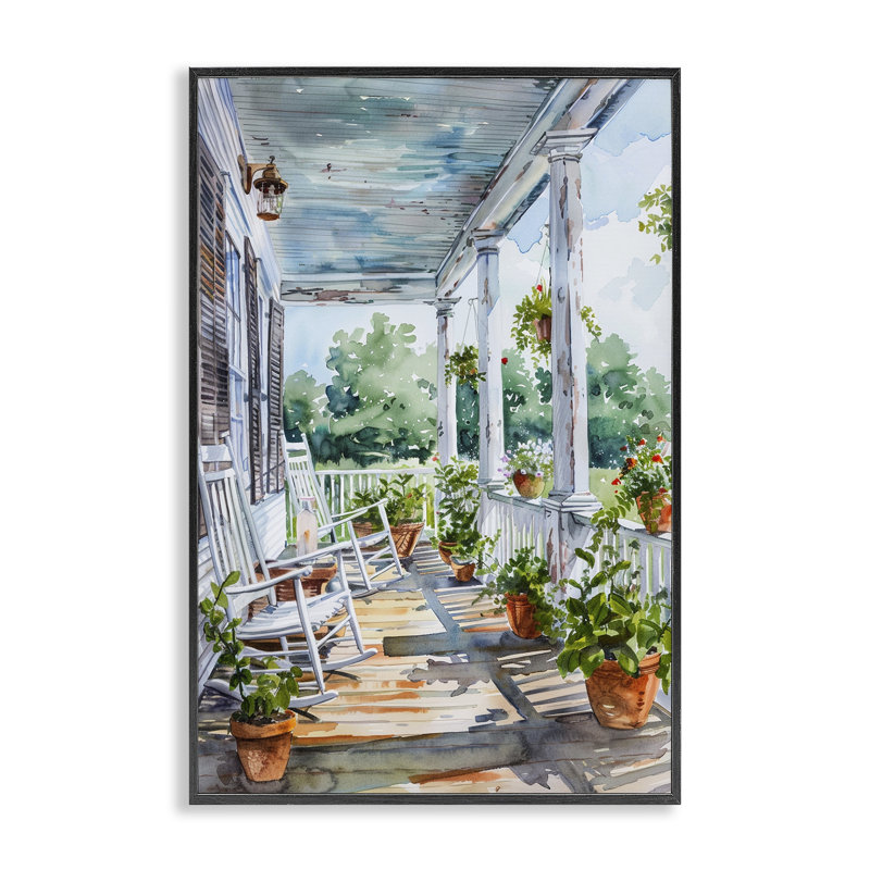 Art de giclée d'été rempli de plantes par Franklyn Gregory, H 30 po x l 20 po, Giclée encadrée noir minuit