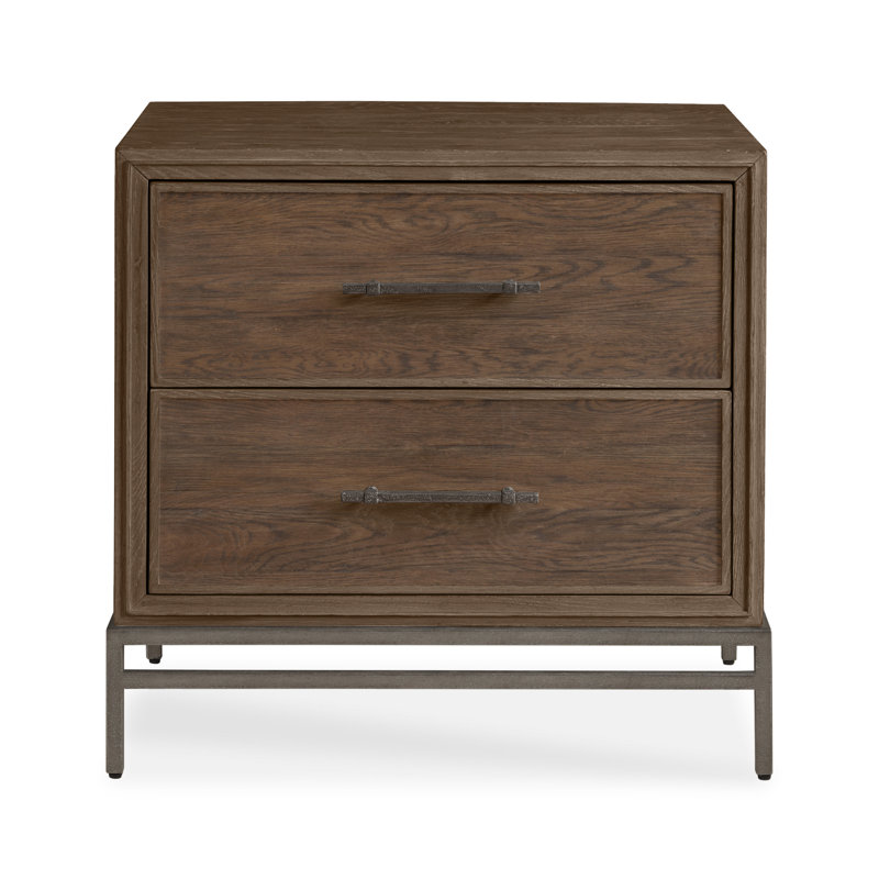 Camden 2 - Drawer Solid Wood Nightstand, Brown Rustic