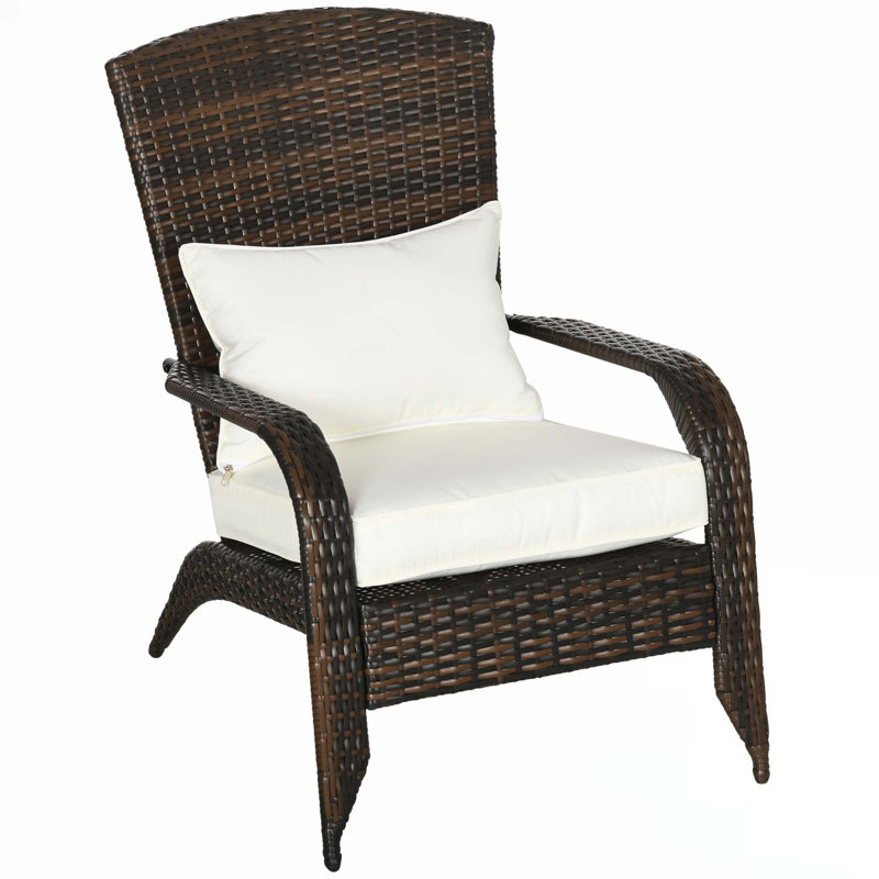 Outsunny Patio Wicker Adirondack Chair
