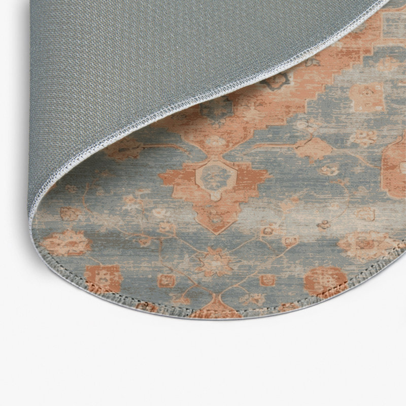 Overdyed Brown Indoor and Outdoor Area Rug, Round 5'