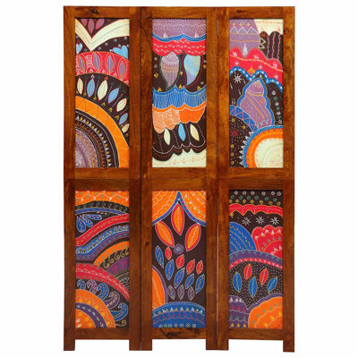 105cm W x 160cm H 3 - Panel Solid Wood Folding Room Divider