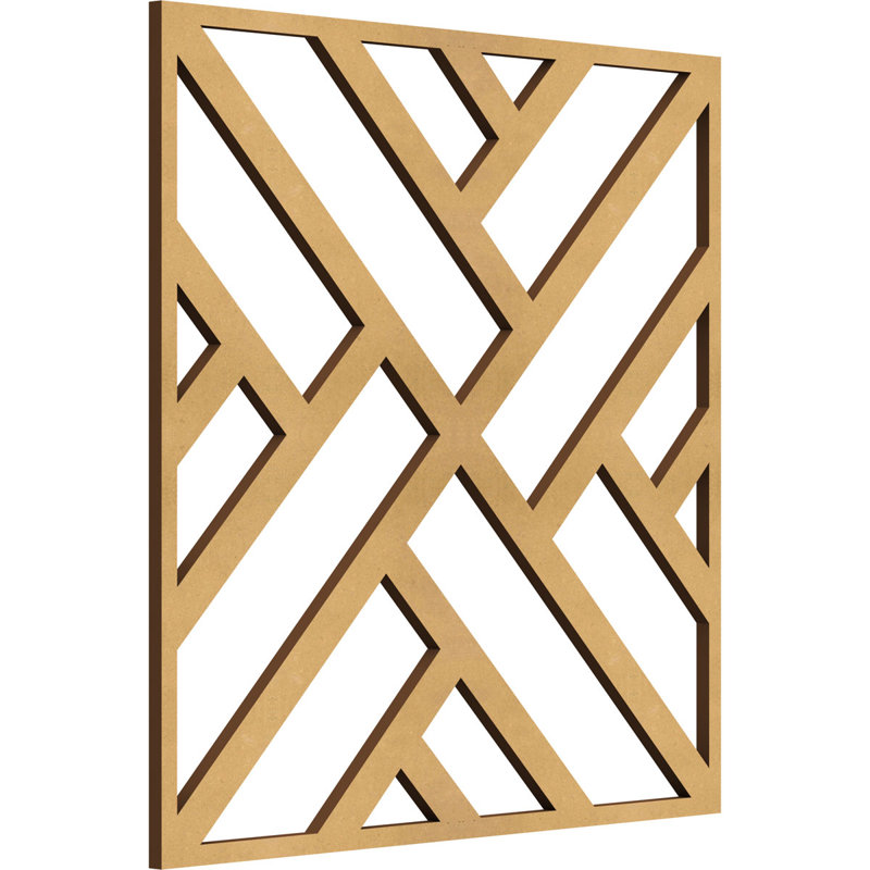 Panneaux muraux décoratifs en bois Killeen, H 11 3/8 po x l 11 3/8 po x P 1/4 po, Jaune