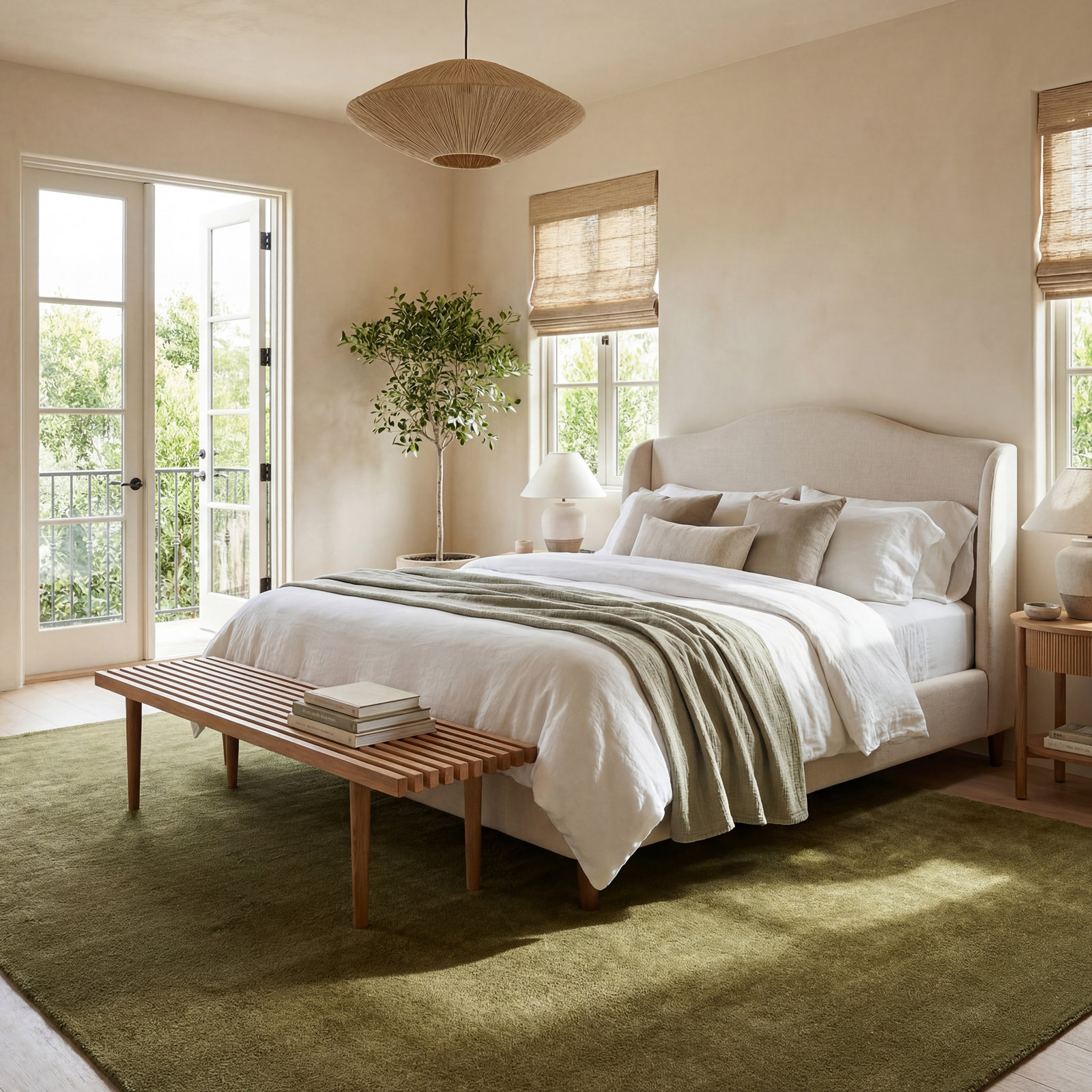 Gania Modern Green Rug, Rectangle 8'6" x 11'6"