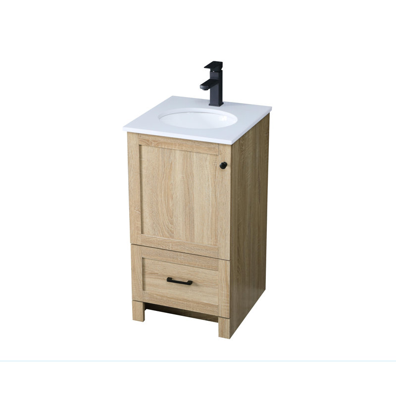 Ensemble de meuble-lavabo simple 19 po Soma, Blanc, Bois de manguier