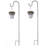 Set of 2 Solar-Powered Leaf Design Hanging Lanterns with Shepherd Hooks