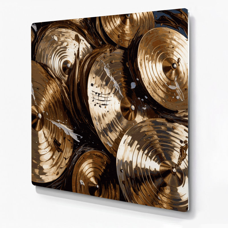 Art mural en métal avec cymbales musicales, H 12 po x l 12 po