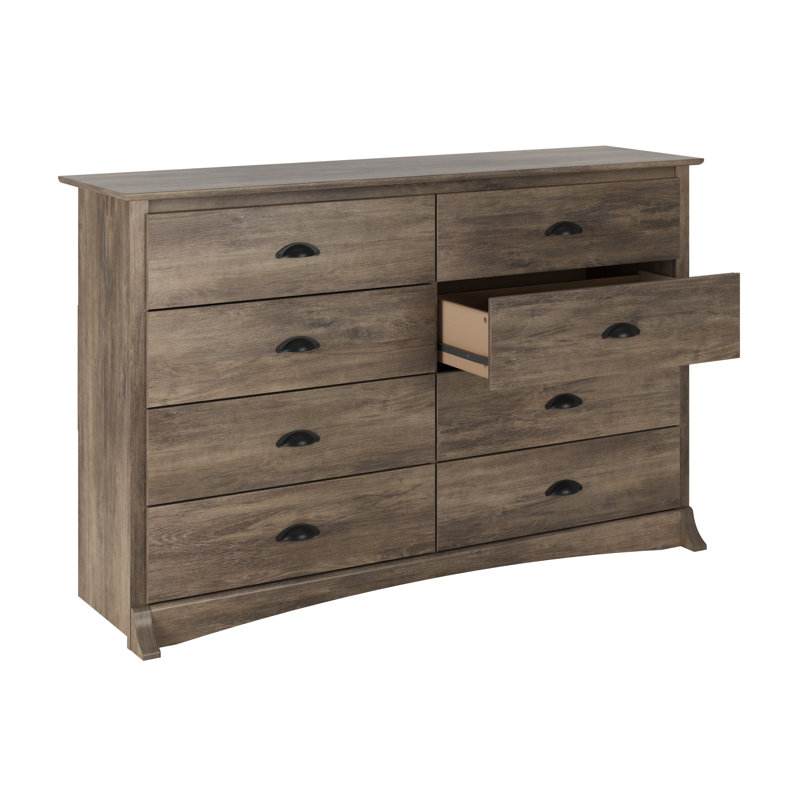 Commode 8 tiroirs Wahhaj, l 59 po, gris flotté