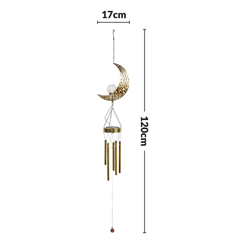 Solar Hanging Moon Wind Chime Light