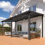 Pavillon de jardin à toit rigide avec toit incliné en acier galvanisé-124065811